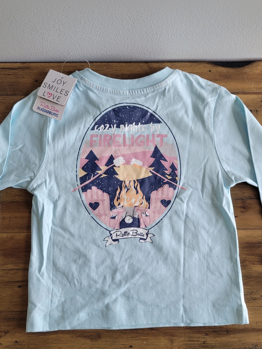 NWT RuffleButts Firelight Campfire Toddler Girls 2T/3T Signature Long Sleeve Tee